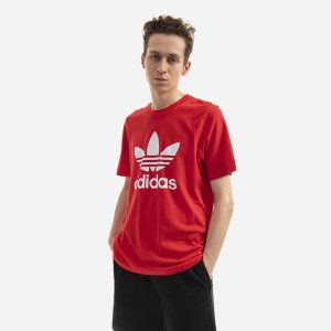 חולצת T אדידס לגברים Adidas Originals Trefoil T-shirt - אדום