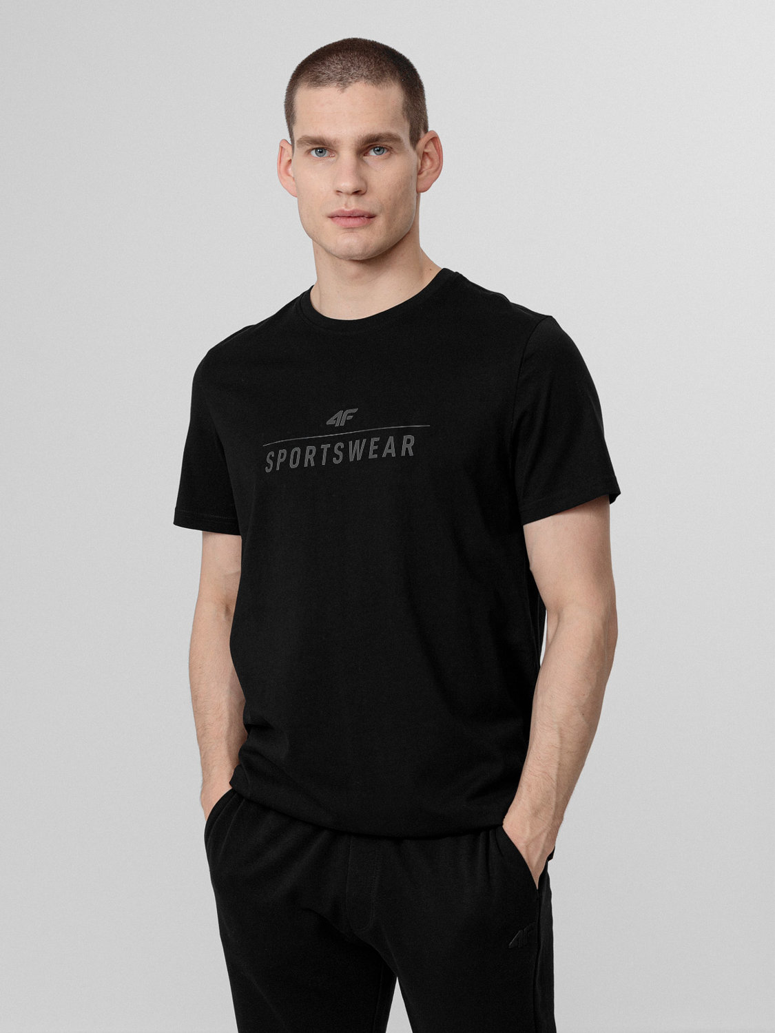 חולצת T פור אף לגברים 4F T-SHIRT - שחור