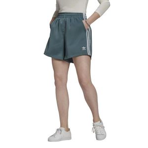 מכנס ברמודה אדידס לנשים Adidas Originals SATIN SHORTS - ירוק כהה