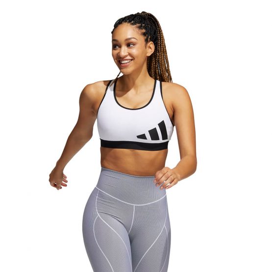 טופ וחולצת קרופ אדידס לנשים Adidas Sport Bra Believe This Medium Support Black - לבן