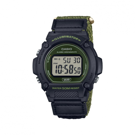 שעון קסיו לגברים CASIO Watch W219HB-3A - שחור/ירוק