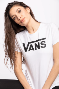 חולצת T ואנס לנשים Vans FLYING V CREW - לבן