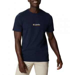 חולצת T קולומביה לגברים Columbia  BASIC LOGO - כחול כהה
