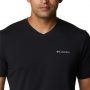 חולצת T קולומביה לגברים Columbia SUN TREK V-NECK - שחור