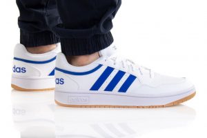 נעלי סניקרס אדידס לגברים Adidas HOOPS 3.0 - לבן/כחול