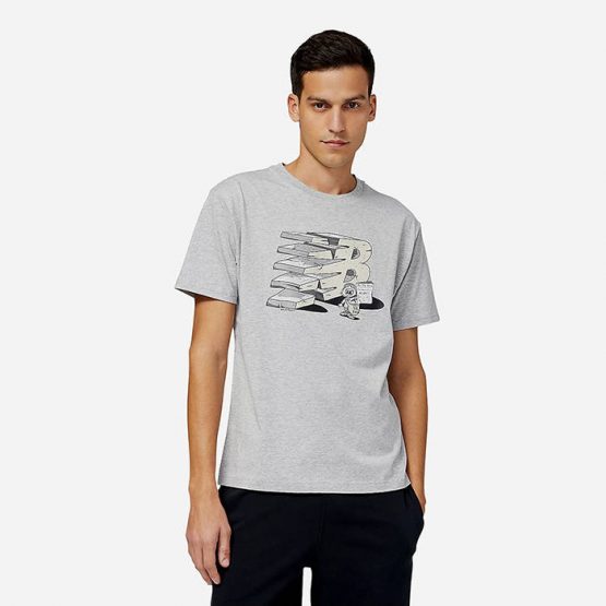 חולצת טי שירט ניו באלאנס לגברים New Balance Essentials Monumental - אפור