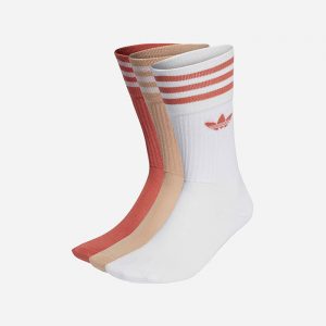 גרב אדידס לנשים Adidas Originals Solid Crew Sock - לבן/ורוד