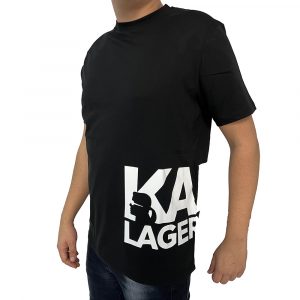 חולצת T קרל לגרפלד לגברים Karl Lagerfeld Men's T-Shirt - שחור/לבן
