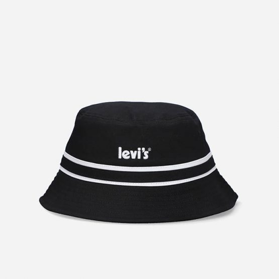 כובע ליוויס לגברים Levi's Poster Logo Bucket - שחור