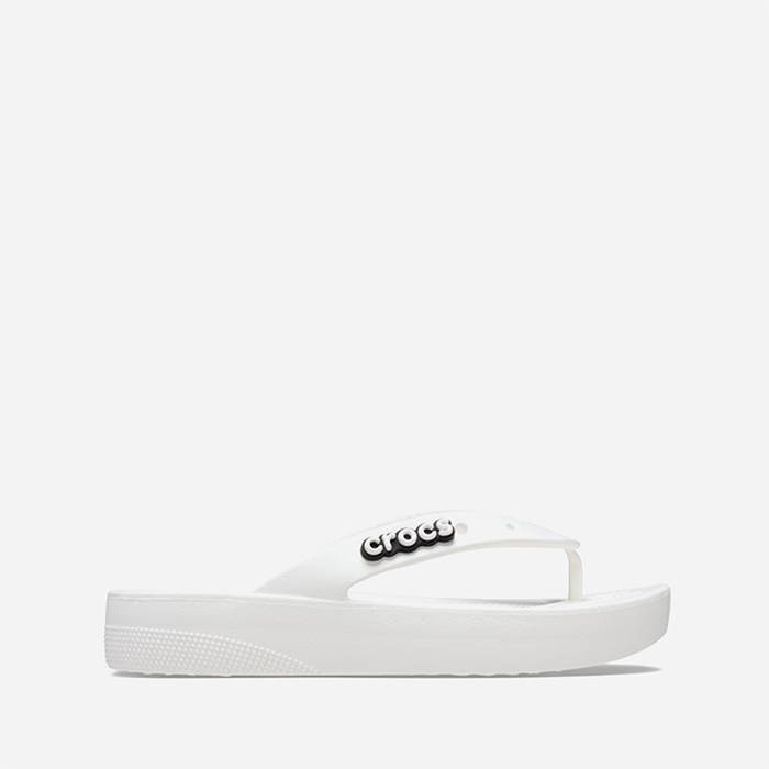 classic platform crocs white