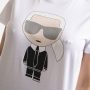 חולצת טי שירט קרל לגרפלד לנשים Karl Lagerfeld Ikonik  - לבן