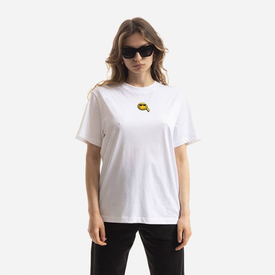 חולצת טי שירט קרל לגרפלד לנשים Karl Lagerfeld x Smiley - לבן