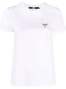 חולצת T קרל לגרפלד לנשים Karl Lagerfeld Ikonik Mini Choupette  - לבן