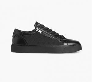 נעלי סניקרס קלווין קליין לגברים Calvin Klein leather zip trainers - שחור