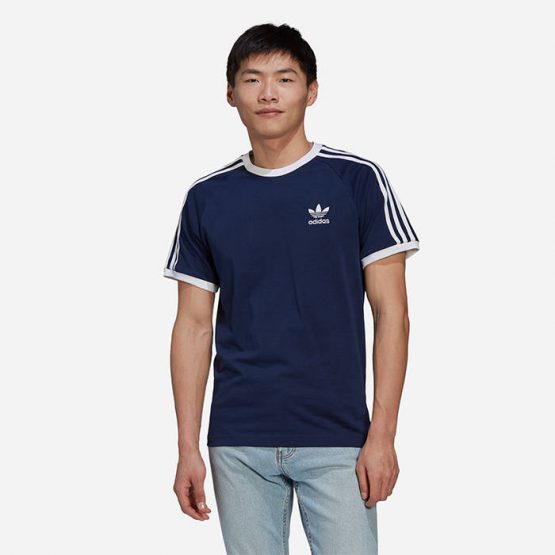 חולצת T אדידס לגברים Adidas Originals 3 Stripes Tee - כחול כהה