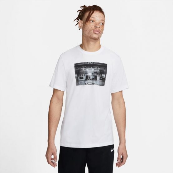 חולצת T נייק לגברים Nike Dri-FIT  Basketball - לבן