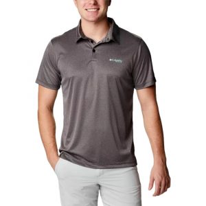 חולצת טי שירט קולומביה לגברים Columbia HIKE POLO - אפור