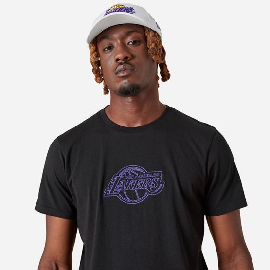חולצת T ניו ארה לגברים New Era NBA Chain Stitch Lakers - שחור