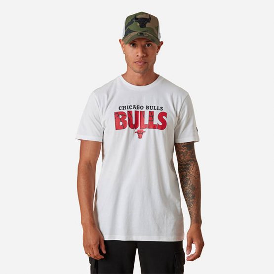 חולצת טי שירט ניו ארה לגברים New Era NBA Infill Tee Bulls - לבן
