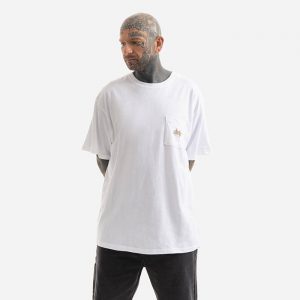 חולצת טי שירט HUF לגברים HUF Haze Script Pocket T-Shirt - לבן