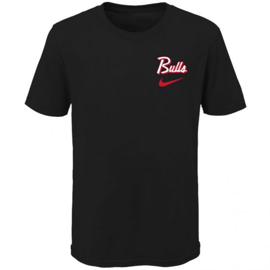 חולצת טי שירט נייק לגברים Nike NBA Chicago Bulls Wordmark - שחור