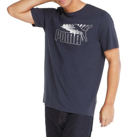 חולצת טי שירט פומה לגברים PUMA LOGO GRAPHIC TEE - כחול