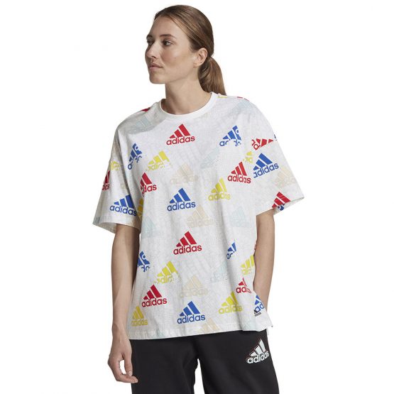 חולצת טי שירט אדידס לנשים Adidas Bluv Q3 - לבן הדפס