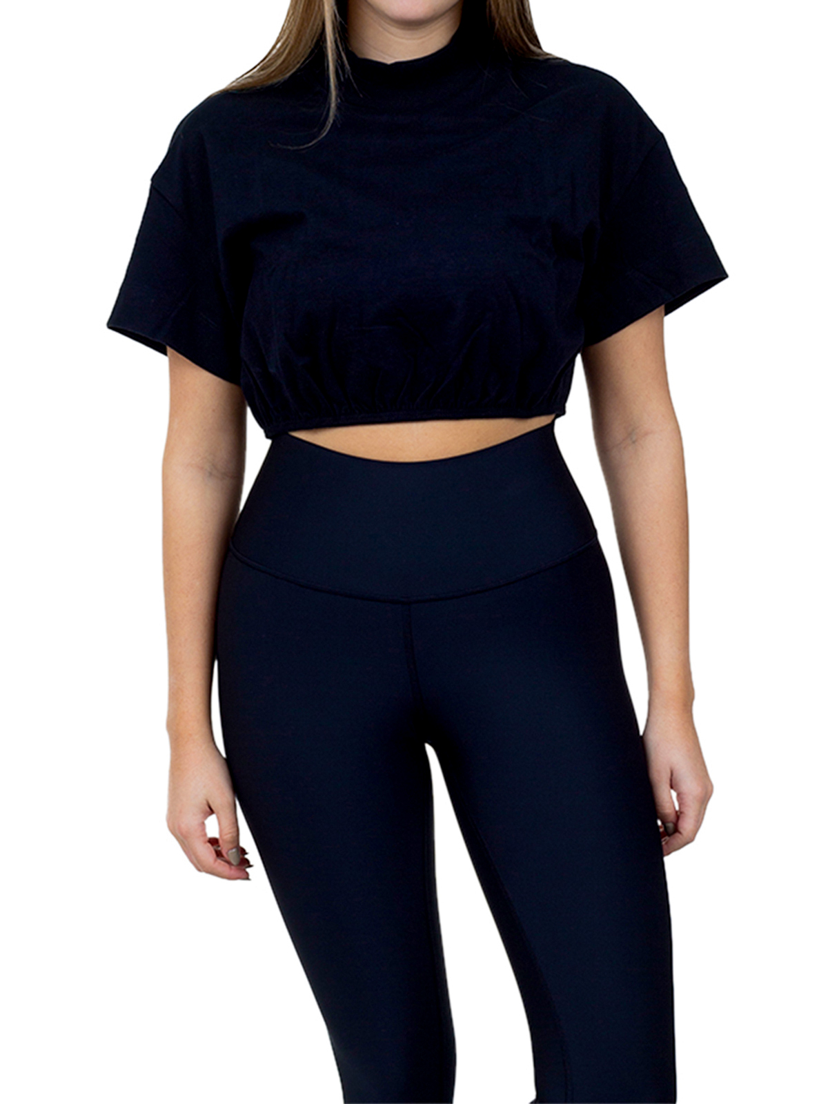 aloyoga Kick It Crop Tee　Black XS aloyoga Kick It Crop Tee Black XS（Alo crop top new arrivals）
