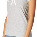 חולצת T קלווין קליין לנשים Calvin Klein Foil Monogram Logo Short Sleeve T-shirt - אפור