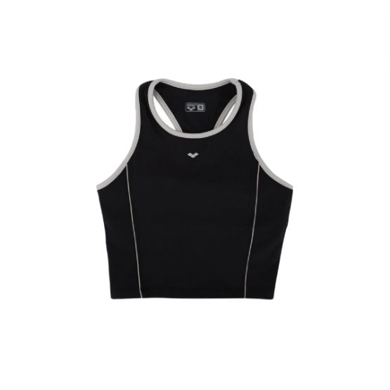 טופ וחולצת קרופ arena לנשים arena poly spandex cropped top - שחור