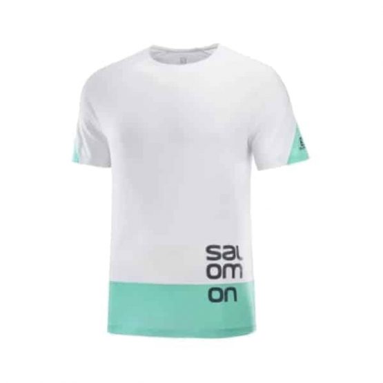 חולצת אימון סלומון לגברים Salomon Cross Run Graphic Tee - לבן