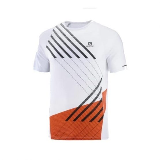 חולצת אימון סלומון לגברים Salomon Sense Aero SS Tee - לבן/אדום