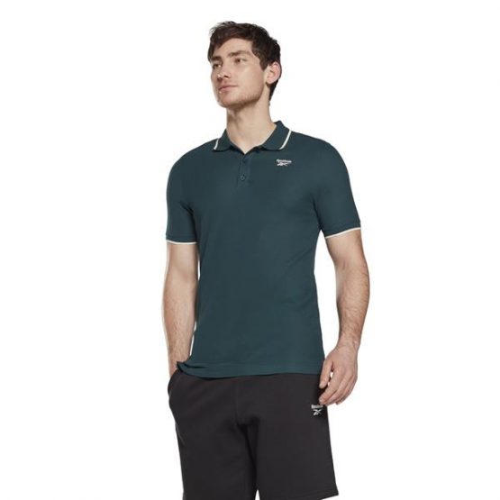 חולצת פולו ריבוק לגברים Reebok RI POLO FORGRN - ירוק כהה