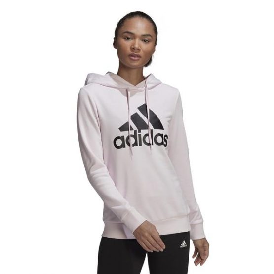 סווטשירט אדידס לנשים Adidas RELAXED LOGO HOODIE - ורוד