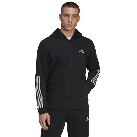 סווטשירט אדידס לגברים Adidas Motion - שחור/לבן פסים