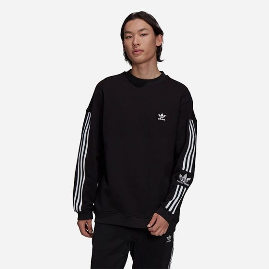 סווטשירט אדידס לגברים Adidas Originals Lock Up - שחור/לבן