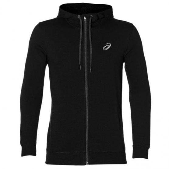 סווטשירט אסיקס לגברים Asics Chest Logo FZ Hoodie - שחור