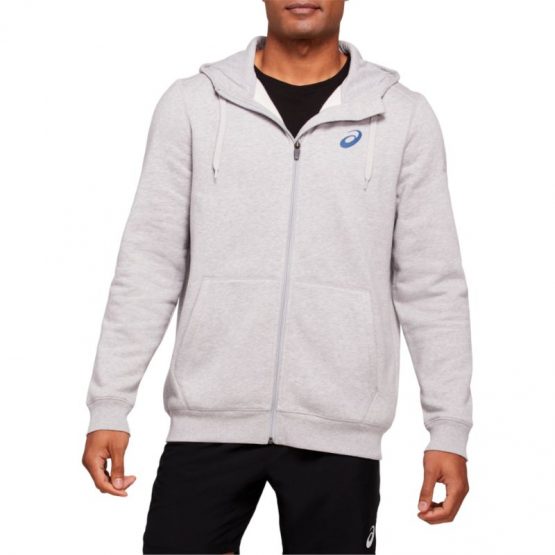 סווטשירט אסיקס לגברים Asics Paris FZ Hoodie - אפור בהיר