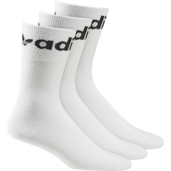גרב אדידס לגברים Adidas Originals SOCKS LOGO 3 PAIRS - לבן