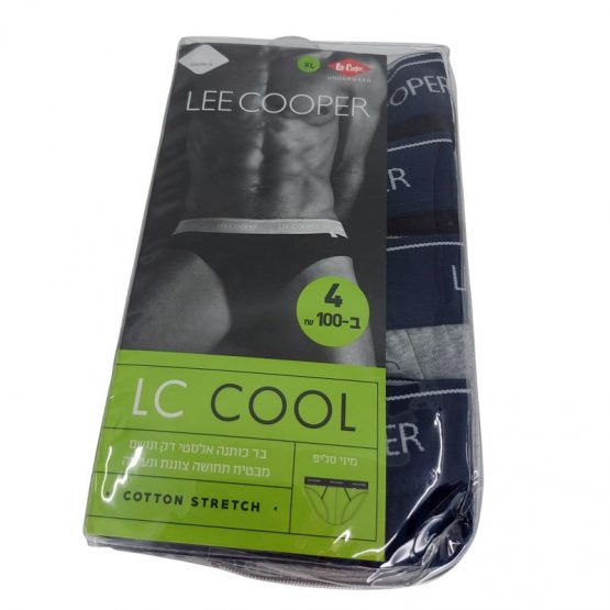 תחתוני lee cooper לגברים lee cooper 4 PACK LC COLL MINI SLIP UNDERWEAR  - שחור/אפור