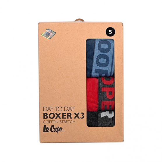 תחתוני lee cooper לגברים lee cooper 3 PACK TRIO BOXER  - צבעוני כהה