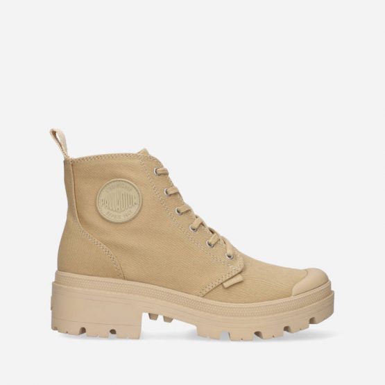 מגפי פלדיום לנשים Palladium Pallabase Twill - חום בהיר