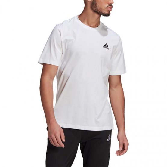 חולצת טי שירט אדידס לגברים Adidas Essentials Embr - לבן