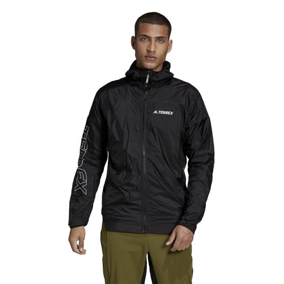 ג'קט ומעיל אדידס לגברים Adidas Terrex Agravic Windweave Pro Octa Insulation Windbreaker - שחור
