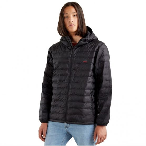 ג'קט ומעיל ליוויס לגברים Levis Presidio Packable Hooded - שחור