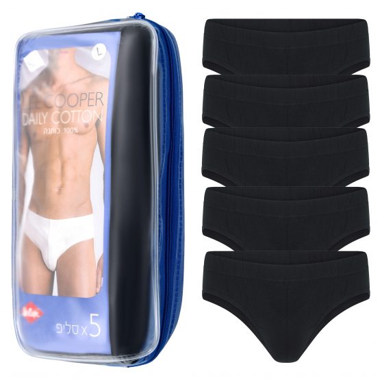 תחתוני lee cooper לגברים lee cooper   5 PACK MINI SLIP UNDERWEAR ELASTIC - שחור