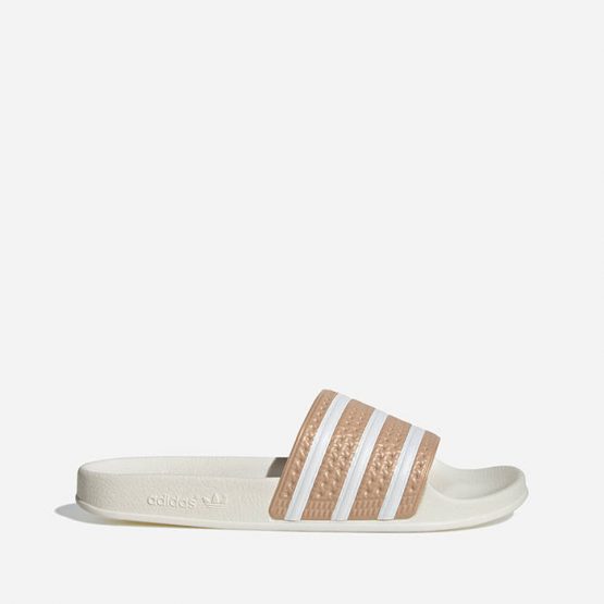 כפכפי אדידס לנשים Adidas Originals Adilette - לבן/בז'