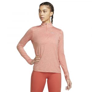 חולצת טי שירט ארוכות נייק לנשים Nike Elet Half Zip Running Top - אפרסק