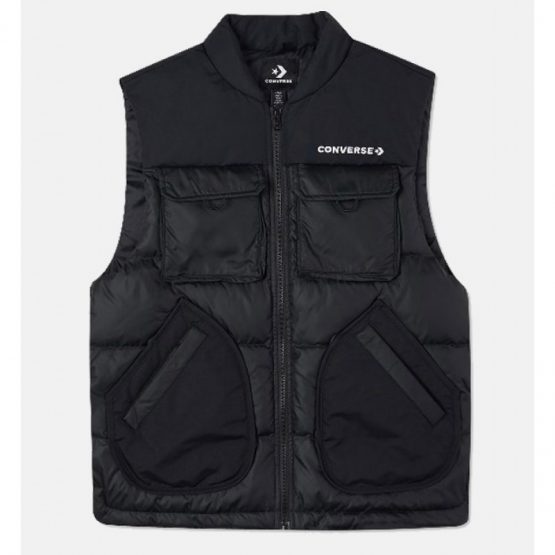 סווטשירט קונברס לגברים Converse DOWN VEST - שחור