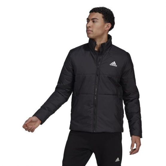 ג'קט ומעיל אדידס לגברים Adidas Basic 3 Stripes Insulated Jacket - שחור